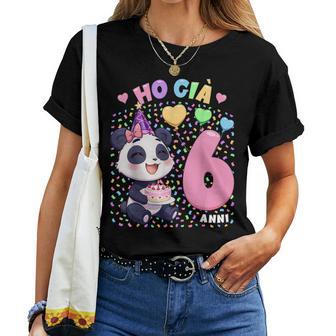 Bambina Con Tema Panda Compleanno Ho Già 6 Anni Maglietta da donna - Novitaregali