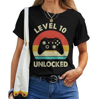 Bambino Livello 10 Unlockedintage Decimo Compleanno Per Ragazzo & Ragazza Gamer Maglietta da donna - Novitaregali