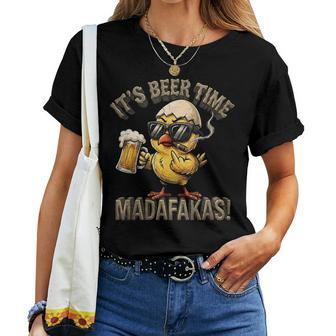 Beer Time Madafakas Ente Mittinkefinger T-shirt Frauen - Seseable