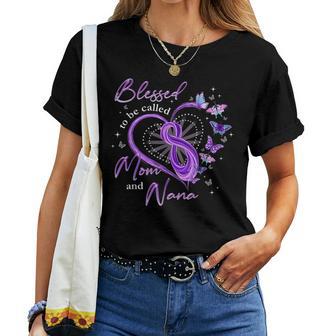 Blessed To Be Called Mom And Nana Butterfly Grandmother Women T-shirt | Mazezy