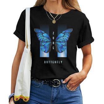 Blue Butterfly Beautiful Butterfly 長袖tシャツ レディースTシャツ - Kawaiitshirt