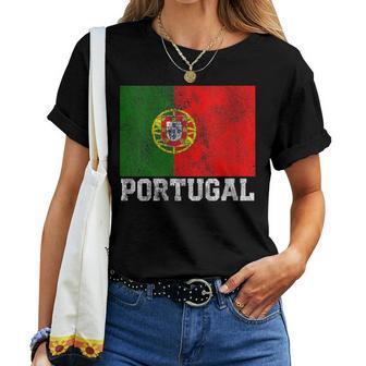 Camisa De Campo De Orgullo Familiar De La Bandera Portuguesa De Portugalintage Cuello Camiseta de mujer - Regaloses