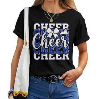 Cheer Cheerleading For Cheerleader Squad Girl Bff Blue Women T-shirt | Mazezy