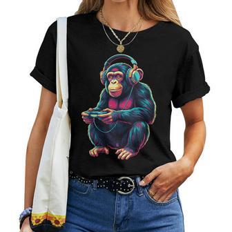 Chimpanzé Jeu Animal Jeuxidéo Chimpanzé Drôle T-shirt femme - Cadeauxyz