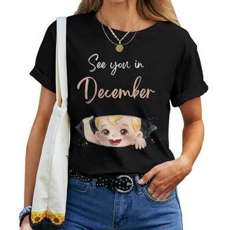 Citation De L'annonce De Grossesse De Bébé De Décembre Pour Maman T-shirt femme - Cadeauxyz