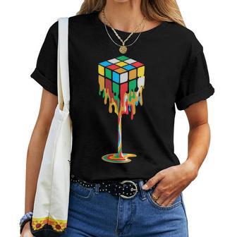 Couleurs Fondues Qui Font Tomber Les Cubes Rubik T-shirt femme - Cadeauxyz