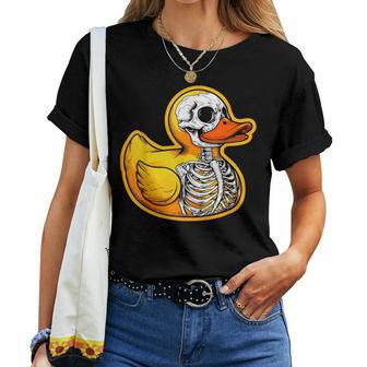 De Pato Esqueleto Divertida Espeluznante Calavera De Pato De Goma Terror Camiseta de mujer - Regaloses
