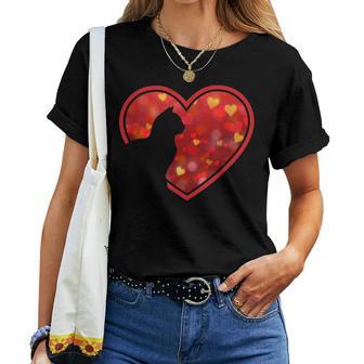Divertido Gato En Corazón Original Regalo Chica Chico Camiseta de mujer - Regaloses