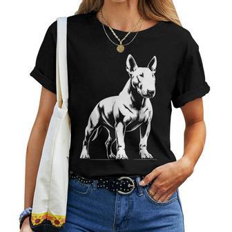 Dog Dad Mom Lover – Monochromatischer Bullterrier T-shirt Frauen - Seseable