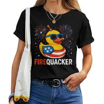 4Th Of July Duck Firequacker Patriotic Fourth Of July Women T-shirt | Seseable UK