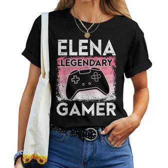 Gaming Personalizado Nombre Elena Legendary Gamer Girl Camiseta de mujer - Regaloses