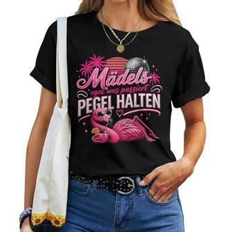 Girls Trip Mädels Egal Was Passiert Pegel Halten Flamingo T-shirt Frauen - Seseable