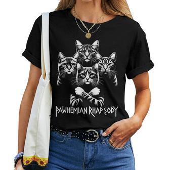 Groupe De Concert Rétro Chat Rock Musique Pour Hommes Enfants S Chat Drôle T-shirt femme - Cadeauxyz