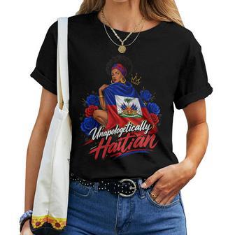 Haiti Woman Unapologetically Haitian Flag Day Proud Ayiti Women T-shirt | Seseable UK