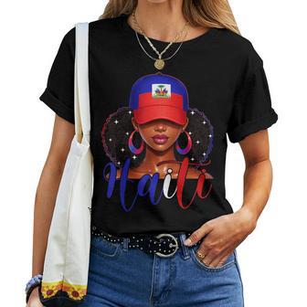 Haitian Girl Haiti Flag Proud Haitienne Afro Haiti Women T-shirt | Mazezy