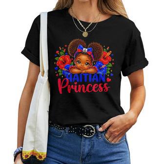 Haitian Princess Haiti Flag Melanin For Black Girls Kids Women T-shirt | Mazezy