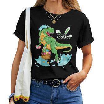 Happy Easter Day T-Rex Bunny Huevos De Dinosaurio Cazador Para Niños Camiseta de mujer - Regaloses
