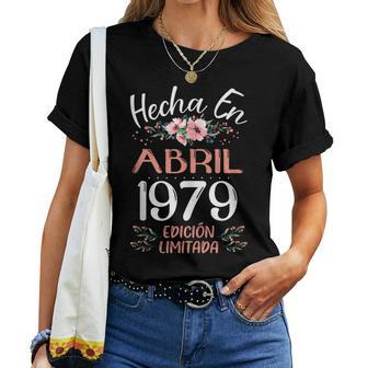 Hecha En Abril 1979 Regalo 47 Años Cumpleaños In Mangas Camiseta de mujer - Regaloses
