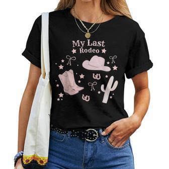 Il Mio Ultimo Rodeo Rosa Cowgirl Bachelorette Party Maglietta da donna - Novitaregali