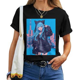 Japanese Anime Girl 日本のアニメの女の子 レディースTシャツ - Kawaiitshirt