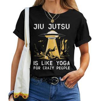 Jiu Jitsu Es Como El Yoga Para Gente Loca Cita Divertida Del Cuello Camiseta de mujer - Regaloses