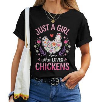 Just A Girl Who Loves Chickens Women T-shirt | Seseable UK