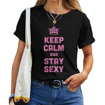 Keep Calm And Stay Sexy Saying Meme Kids Women T-shirt | Seseable UK