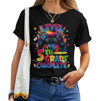 Level 5Th Grade Fifth Complete Gaming Graduation Last Day Women T-shirt | Seseable UK