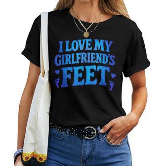 I Love My Girlfriend's Feet Relationship Joke Maglietta da donna - Novitaregali