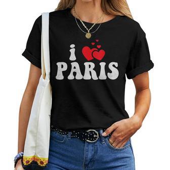 I Love Paris talentin Heart Love Paris T-shirt femme - Cadeauxyz