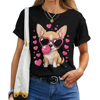 Lunettes Deoleil En Forme De Cœur Chihuahua Pour Laaint-Valentin T-shirt femme - Cadeauxyz