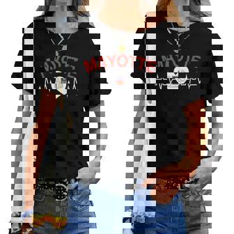 Mayotte 976 Belle Idee Cadeau Drapeau Coeur T-shirt femme - Cadeauxyz