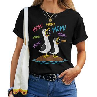 Mom Seagull Mama Seagulls Humor Womens Women T-shirt | Mazezy
