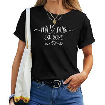 Mr And Mrs Est 2026 Just Married Wedding Husband & Wife Women T-shirt | Seseable UK