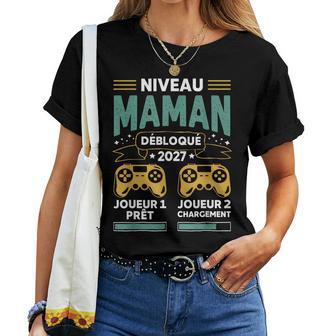 Niveau Maman Débloqué 2027 Annonce Grossesse Maman Geek T-shirt femme - Cadeauxyz