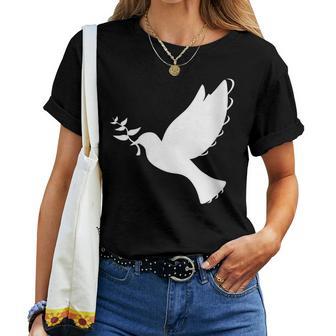 Paloma De Paz Con Rama De Aceiteímbolo De Paz Cuello Camiseta de mujer - Regaloses