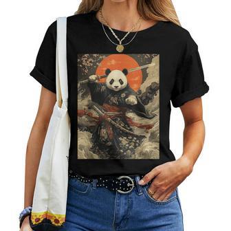 Pandaamurai Ola Kanagawa Japonesa Pandas Graciosos Camiseta de mujer - Regaloses