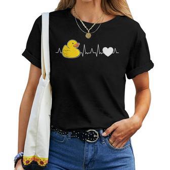 Patito De Goma Amarilla Con Latido Del Corazón Camiseta de mujer - Regaloses