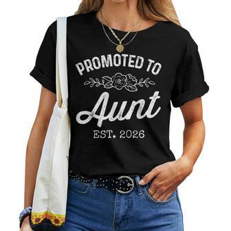 Promoted To Aunt Est 2026 Vintage First Time Auntie To Be Women T-shirt | Seseable UK