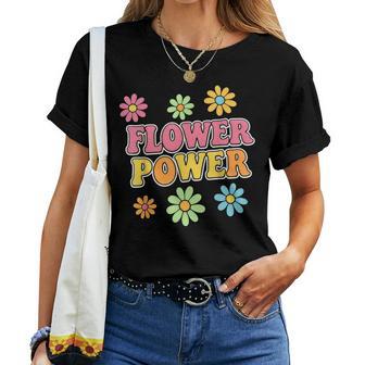 Retro Flower Power 60Er 70Er Jahre Ästhetischer Hippie Bohotil T-shirt Frauen - Seseable
