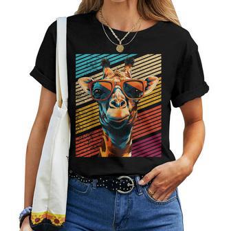 Retro Giraffeonnenbrille T-shirt Frauen - Seseable