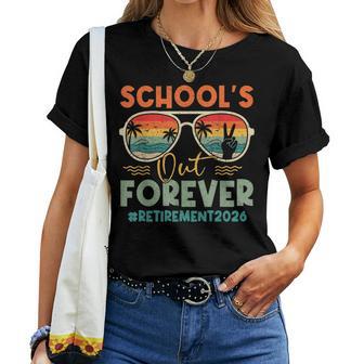 Retro School's Out Forever Retirement 2026 Retired Teacher Women T-shirt | Seseable UK