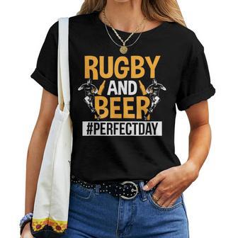 Rugby And Beer Festa Perfetta Per Rugby Rugby Papà Maglietta da donna - Novitaregali