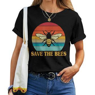Save The Bees レトロスタイル 気候変動ave The Queen レディースTシャツ - Kawaiitshirt