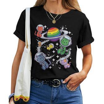 Schwule Astronauten Katzen Lesbian Pride Rainbow Queer Homosexuell Csd Lgbt T-shirt Frauen - Seseable