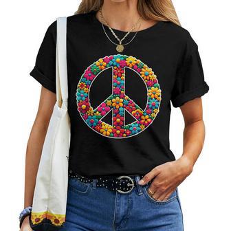 Segno Della Pace Costume Anni '70 Anni '60 Festa Hippie Groovy Maglietta da donna - Novitaregali