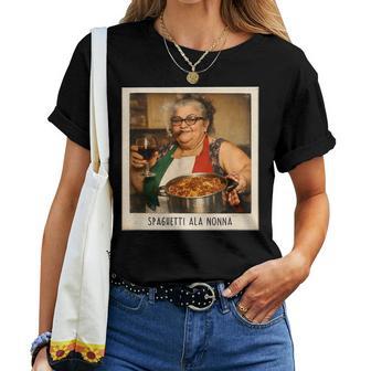 Spaghetti Ala Nonna Lustiges Italienische Pasta Oma Retro T-shirt Frauen - Geschenkecke