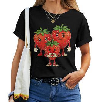 Süße Erdbeere Mit Erdbeer Mama & Papa T-shirt Frauen - Seseable