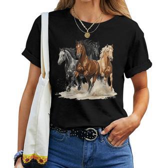 Vintage Horse Animal Equestrian Horse Lover Horses Graphic Women T-shirt | Mazezy