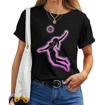 Volleyball Mädchen Damen Chwarz-Ausschnitt Kurzarm Klassisch Pull-On 1 Count T-shirt Frauen - Seseable